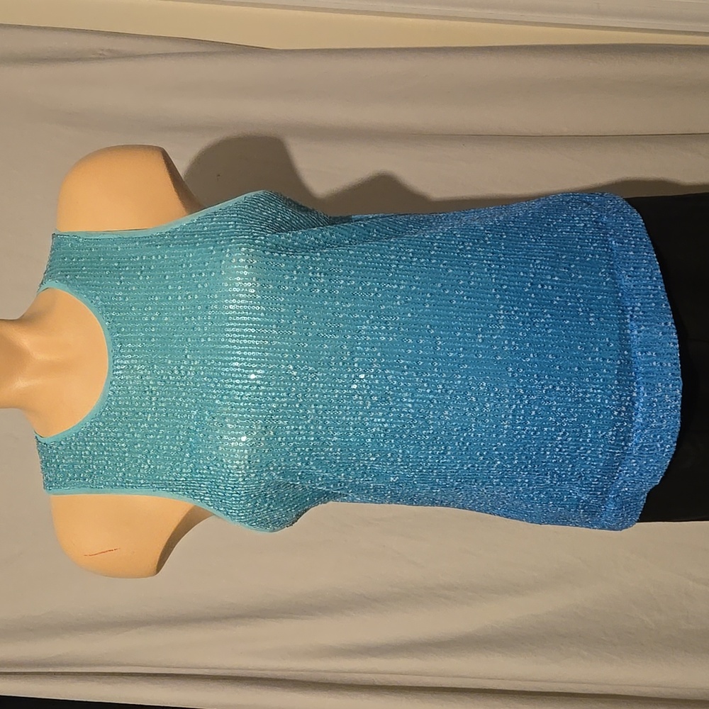 On 34th Green & Blue Ombre' Sequin Tank Top, New
